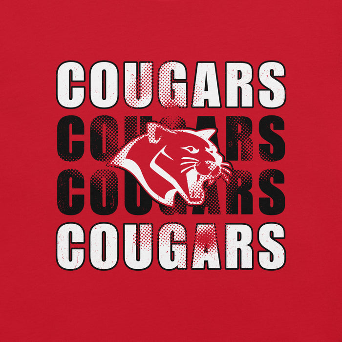 Close-up view of Tomball High School Cougars Red Premium Unisex T-shirt 233