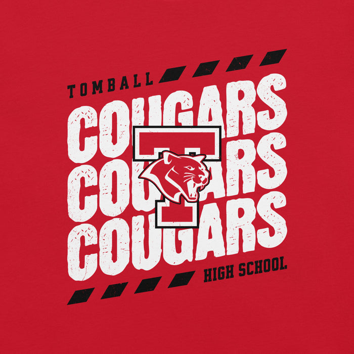 Close-up view of Tomball High School Cougars Red Premium Unisex T-shirt 223