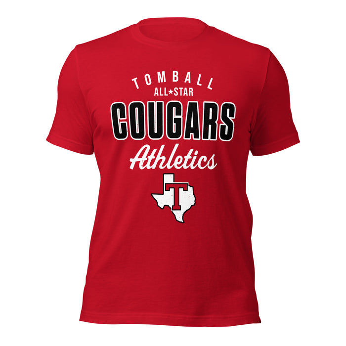 Tomball High School Cougars Red Premium Unisex T-shirt 034