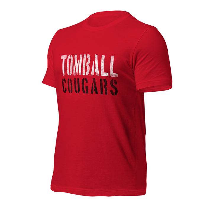 Tomball High School Cougars Premium Red Unisex T-shirt 17a