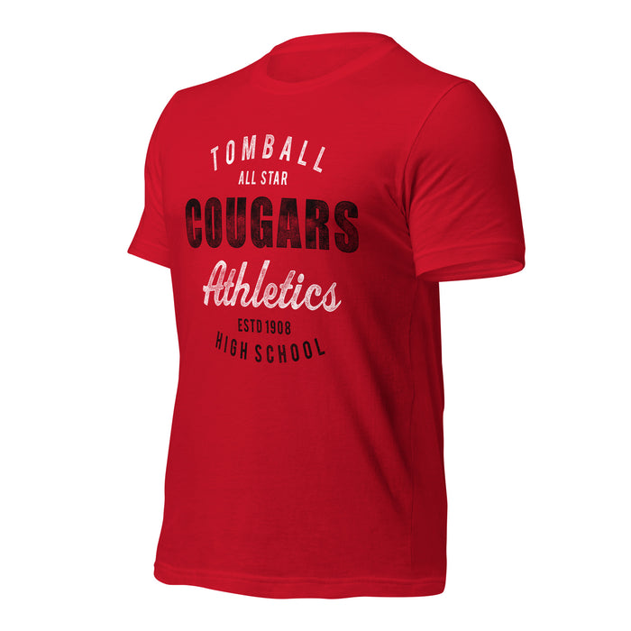 Tomball High School Cougars Premium Red Unisex T-shirt 34a