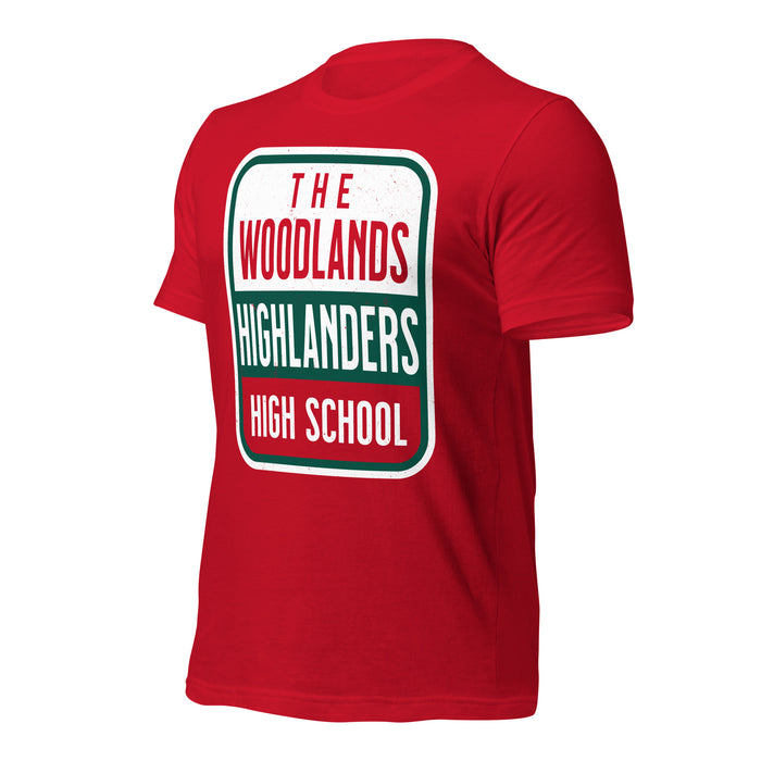 The Woodlands High School Highlanders Red Premium Unisex T-shirt 001a