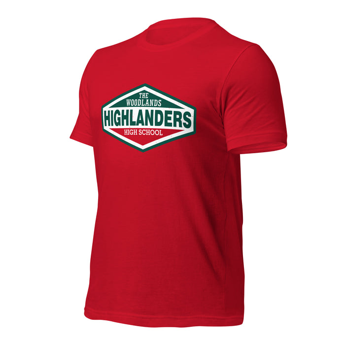 The Woodlands High School Highlanders Red Premium Unisex T-shirt 009a