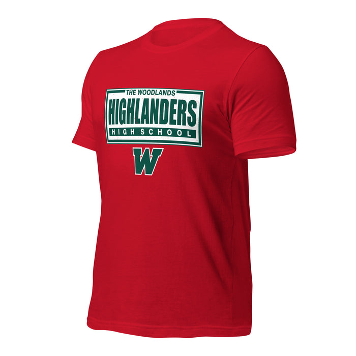 The Woodlands High School Highlanders Red Premium Unisex T-shirt 049a