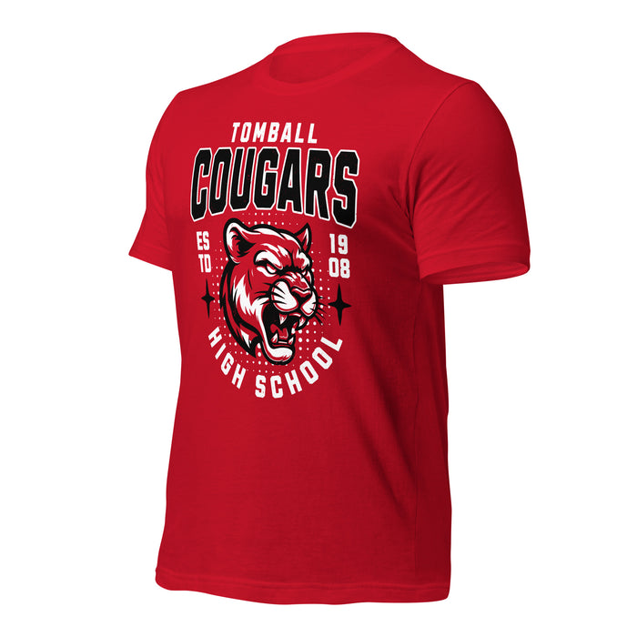 Tomball High School Cougars Red Premium Unisex T-shirt 204a