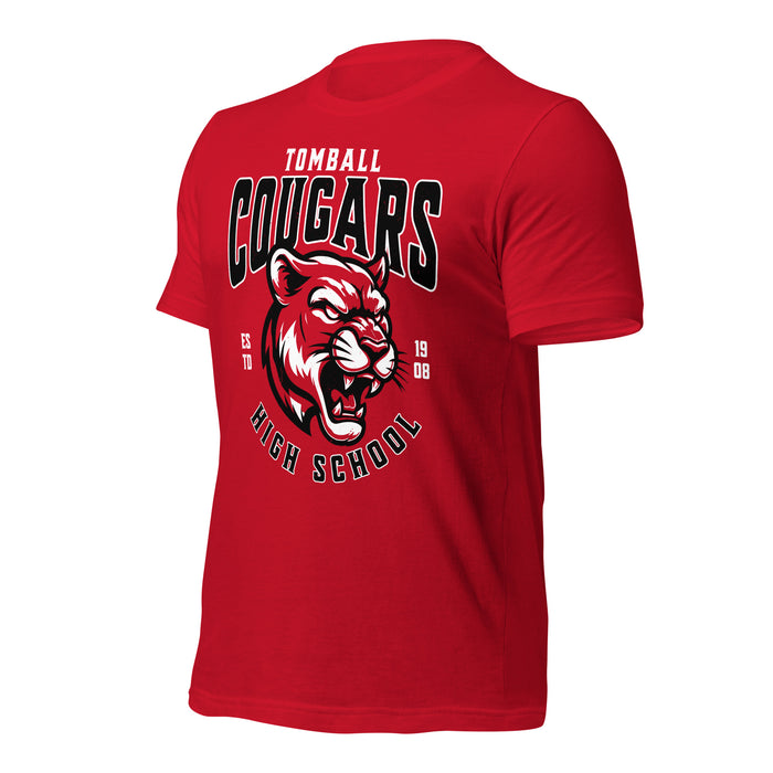 Tomball High School Cougars Red Premium Unisex T-shirt 213a