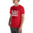 Man wearing Del Valle High School Cardinals Red Premium Unisex T-shirt 210