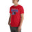 Man wearing Duncanville High School Panthers Red Premium Unisex T-shirt 234