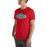 Man wearing The Woodlands High School Highlanders Red Premium Unisex T-shirt 009