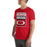 Man wearing Odessa High School Bronchos Red Premium Unisex T-shirt 001