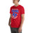 Man wearing Sam Houston High School Texans Red Premium Unisex T-shirt 204