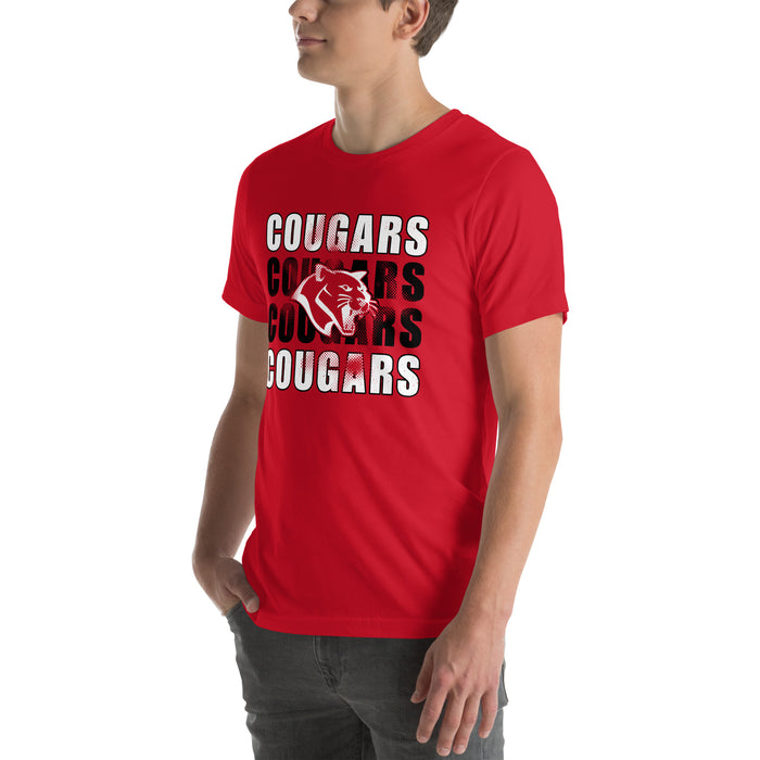 Man wearing Tomball High School Cougars Red Premium Unisex T-shirt 233