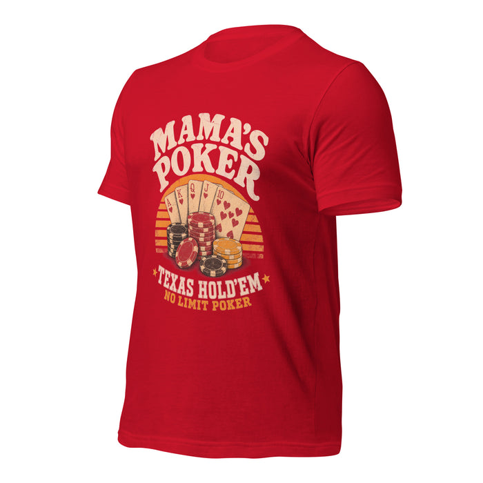 Left side view of Mama's Poker Premium Unisex T-shirt 230