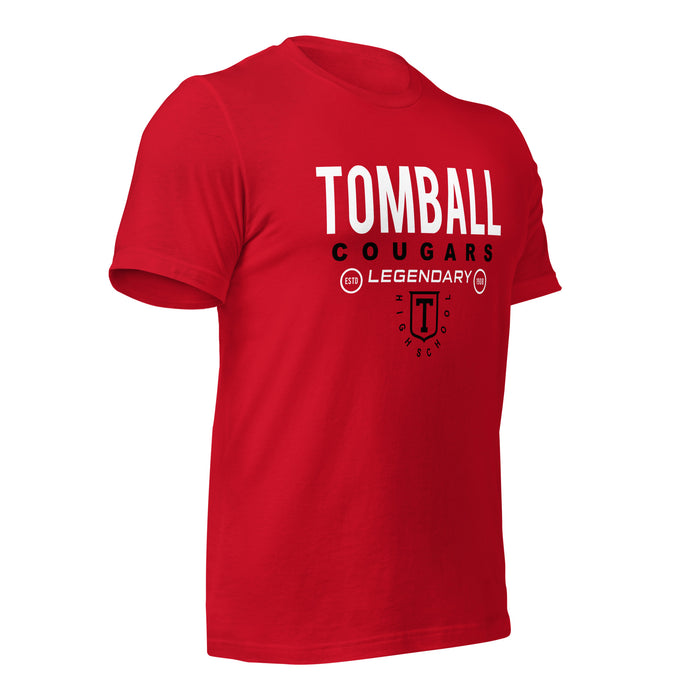 Tomball High School Cougars Premium Red Unisex T-shirt 03b