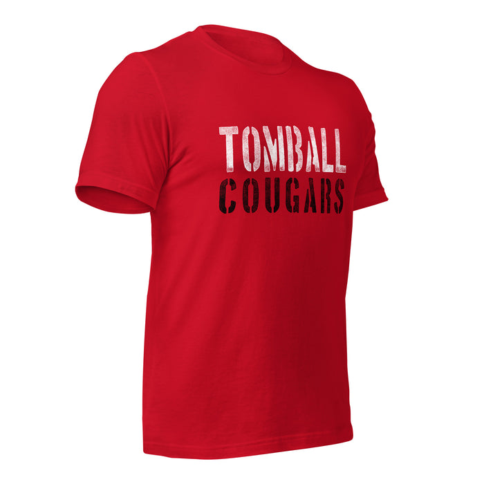 Tomball High School Cougars Premium Red Unisex T-shirt 17b