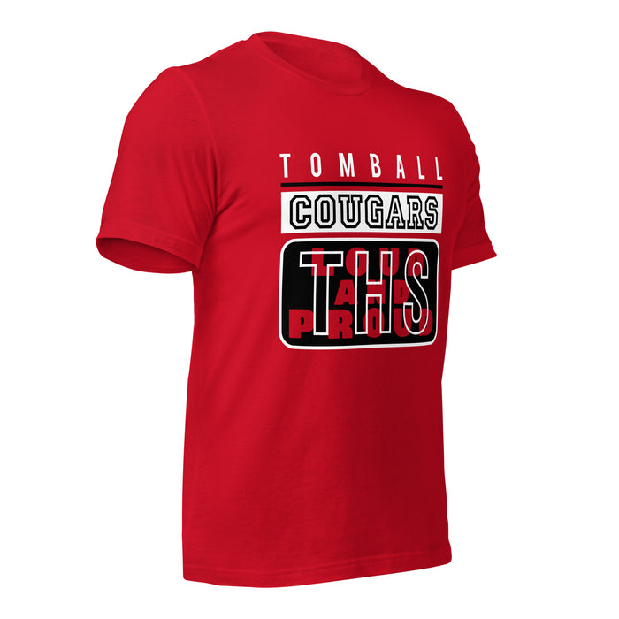 Tomball High School Cougars Premium Red Unisex T-shirt 86b