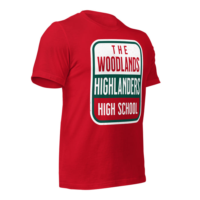 The Woodlands High School Highlanders Red Premium Unisex T-shirt 001b