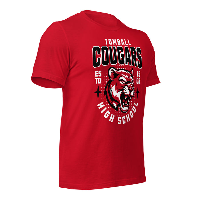 Tomball High School Cougars Red Premium Unisex T-shirt 204b