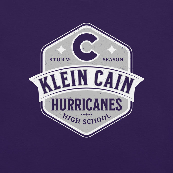 Close-up vie wof Klein Cain High School Hurricanes Purple Premium Unisex T-shirt 209