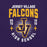 Close-up view of Jersey Village High School Falcons Purple Premium Unisex T-shirt 204