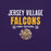 Close-up view of Jersey Village High School Falcons Purple Premium Unisex T-shirt 003