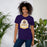 Woman wearing Jersey Village High School Falcons Purple Premium Unisex T-shirt 219