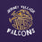 Close-up view of Jersey Village High School Falcons Purple Premium Unisex T-shirt 228