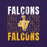 Close-up view of Jersey Village High School Falcons Purple Premium Unisex T-shirt 233