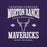 Close-up view of Morton Ranch High School Mavericks Premium Purple Unisex T-shirt 230