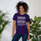 Woman wearing Morton Ranch High School Mavericks Premium Purple Unisex T-shirt 237