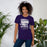 Woman wearing Morton Ranch High School Mavericks Premium Purple Unisex T-shirt 232