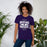 Woman wearing Morton Ranch High School Mavericks Premium Purple Unisex T-shirt 210