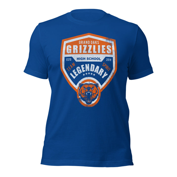 Grand Oaks High School Grizzlies Premium Royal Unisex T-shirt 14