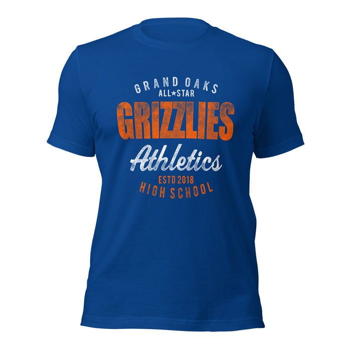 Grand Oaks High School Grizzlies Premium Royal Unisex T-shirt 34