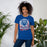 Woman wearing Oak Ridge High School War Eagles Royal Blue Premium Unisex T-shirt 202