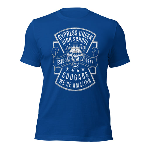 Cypress Creek High School Cougars Royal Blue Premium Unisex T-shirt 207