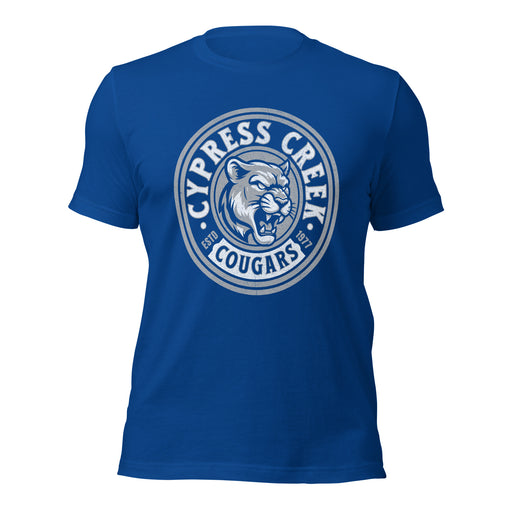 Cypress Creek High School Cougars Royal Blue Premium Unisex T-shirt 220