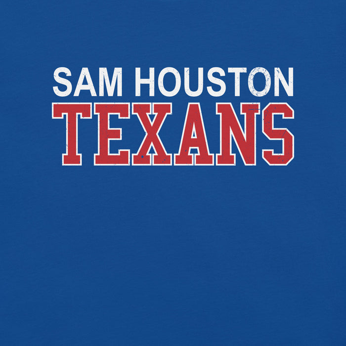 Close-up view of Sam Houston High School Texans Royal Blue Premium Unisex T-shirt 010