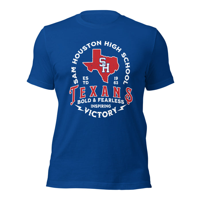 Sam Houston High School Texans Royal Blue Premium Unisex T-shirt 206