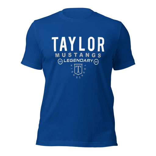 Taylor High School Mustangs Royal Blue Premium Unisex T-shirt 003