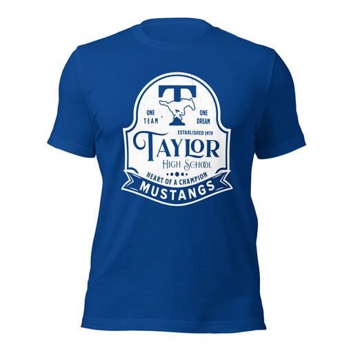 Taylor High School Mustangs Royal Blue Premium Unisex T-shirt 219