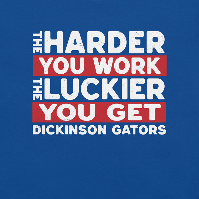 Close-up view of Dickinson High School Gators Royal Blue Premium Unisex t-shirt 238
