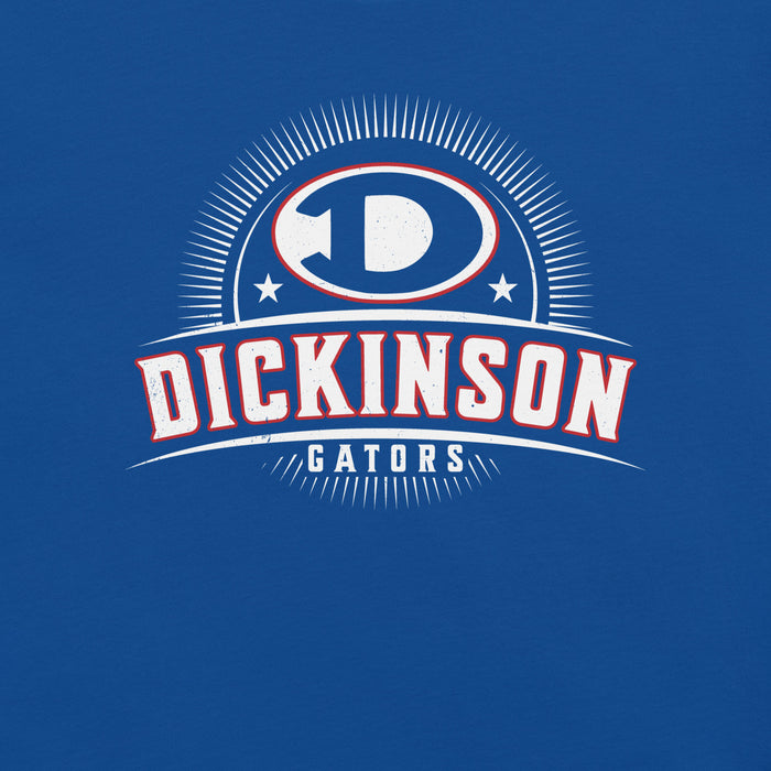 Close-up view of Dickinson High School Gators Royal Blue Premium Unisex t-shirt 221