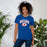 Woman wearing Dickinson High School Gators Royal Blue Premium Unisex t-shirt 234