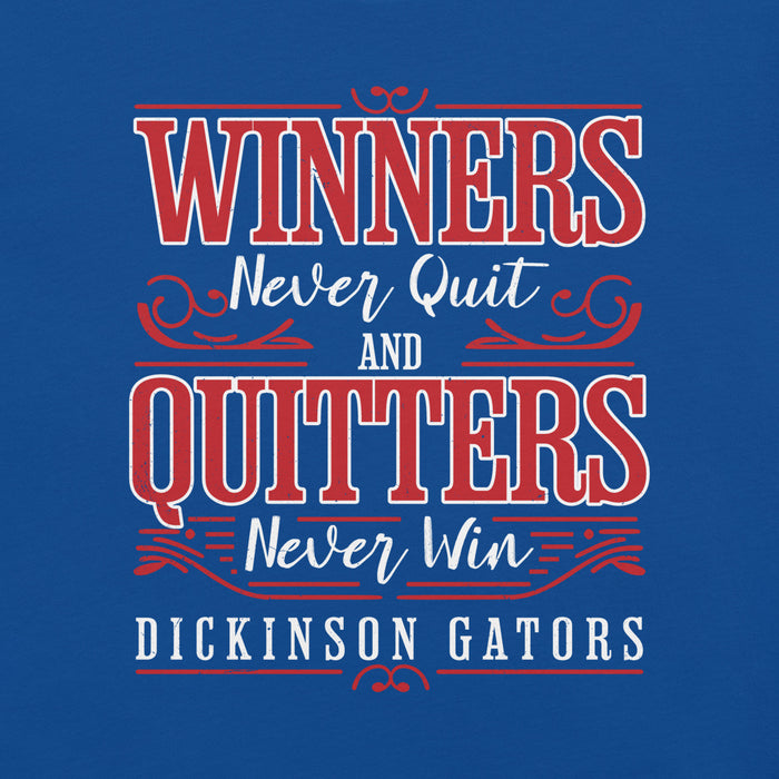 Close-up view of Dickinson High School Gators Royal Blue Premium Unisex t-shirt 237