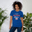 Woman wearing Dickinson High School Gators Royal Blue Premium Unisex t-shirt 034