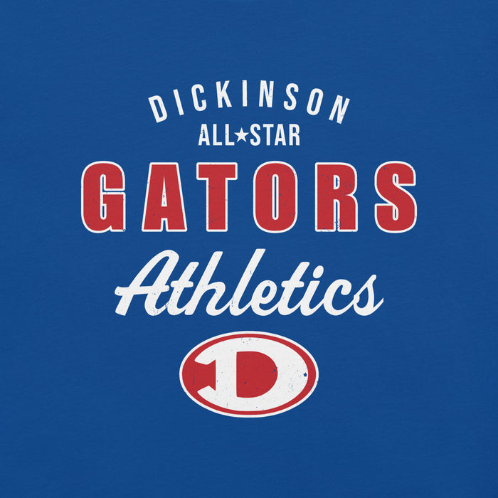 Close-up view of Dickinson High School Gators Royal Blue Premium Unisex t-shirt 034