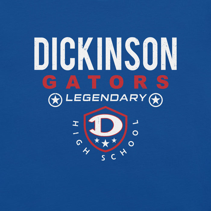 Close-up view of Dickinson High School Gators Royal Blue Premium Unisex t-shirt 003