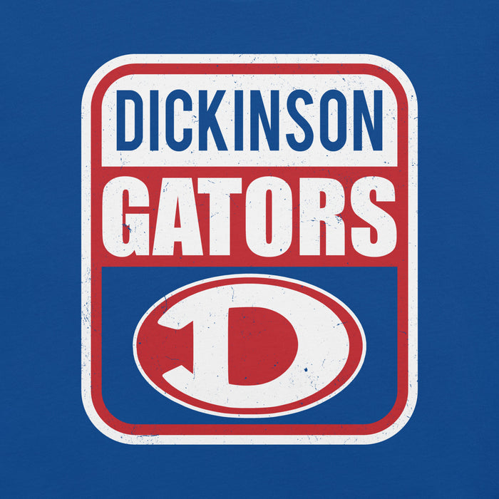 Close-up view of Dickinson High School Gators Royal Blue Premium Unisex t-shirt 001