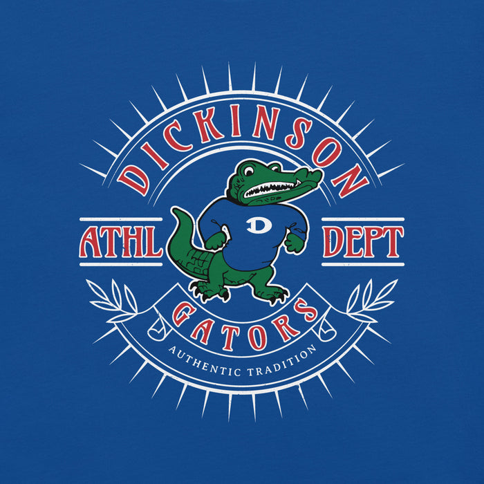 Close-up view of Dickinson High School Gators Royal Blue Premium Unisex t-shirt 201